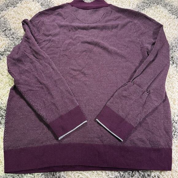 Brooks Brothers Men's Washable 100% Merino Wool Red Quarter Zip Pullover XL - Picture 7 of 7